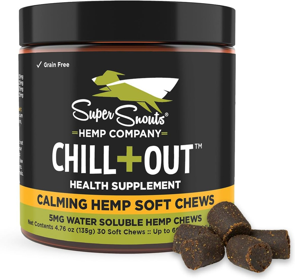 Super Snouts Chill + Out 30 Soft Chews  Calming Chews For Dogs And Cats Help Maintain Your PetS Emotional Balance  Made In The Usa