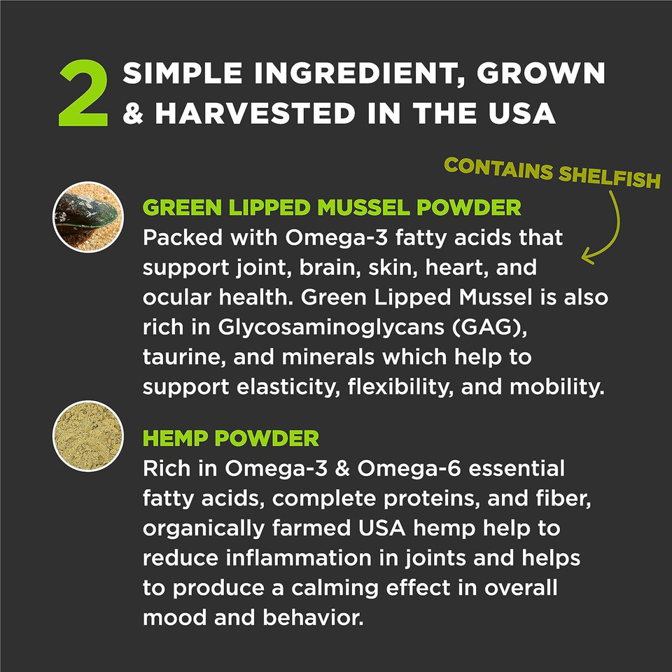 Super Snouts Hemp & Joint Chew For Dogs & Cats, 30 Chews (Up To 60 Servings)  Made In Usa Hip & Joint Supplement With Green Lipped Mussels, Hemp Helps Calms Joint Inflammation & Relief Joint Pain