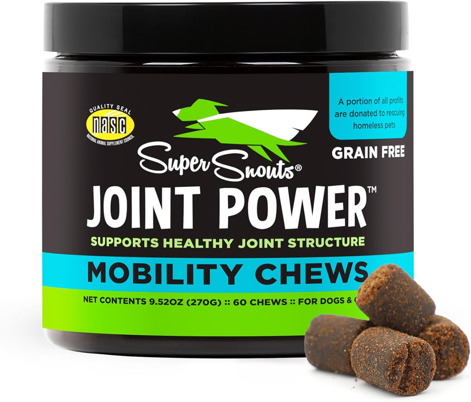 Super Snouts Joint Power  60 Soft Chews  Joint Supplement For Dogs And Cats With Green Lipped Mussel Helps Ease Discomfort & Stiffness Made In The Usa