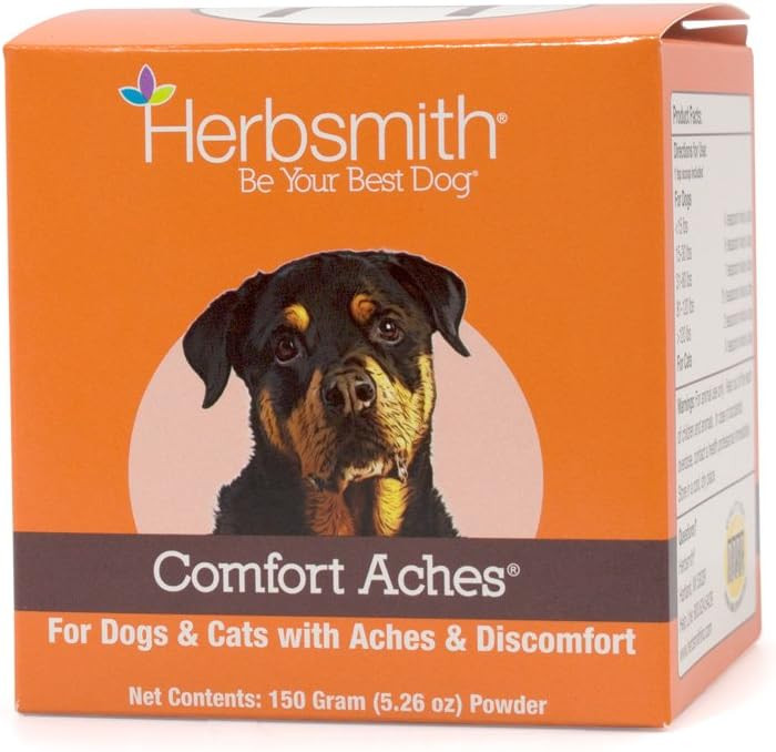 Herbsmith Comfort Aches  Herbal Pain Relief For Dogs + Cats  For Pet Aches + Pains  Anti-Inflammatory Supplement  20 Tablets