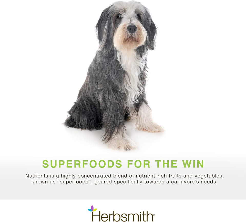 Herbsmith Nutrients Superfood Dog Multivitamin Featuring Vitamins & Minerals From Whole Foods Boost Kibble Or Diy Raw With Antioxidants For Puppies To Seniors - 17.63 Oz