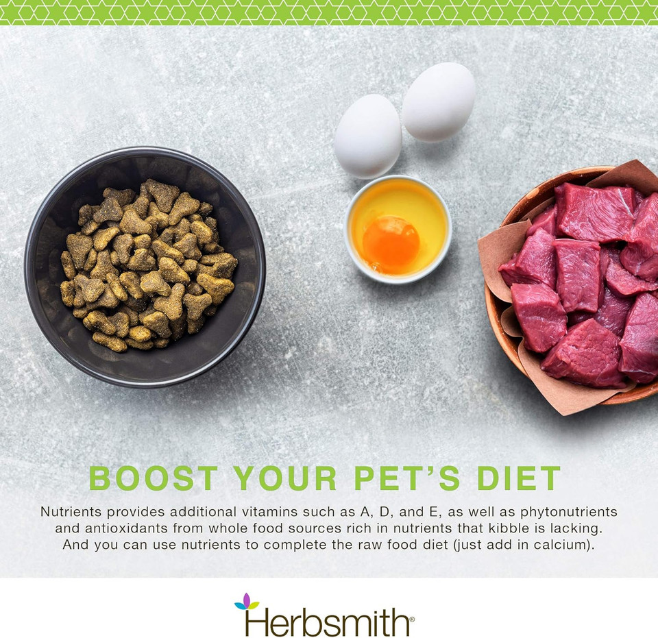Herbsmith Nutrients Superfood Dog Multivitamin Featuring Vitamins & Minerals From Whole Foods Boost Kibble Or Diy Raw With Antioxidants For Puppies To Seniors - 17.63 Oz