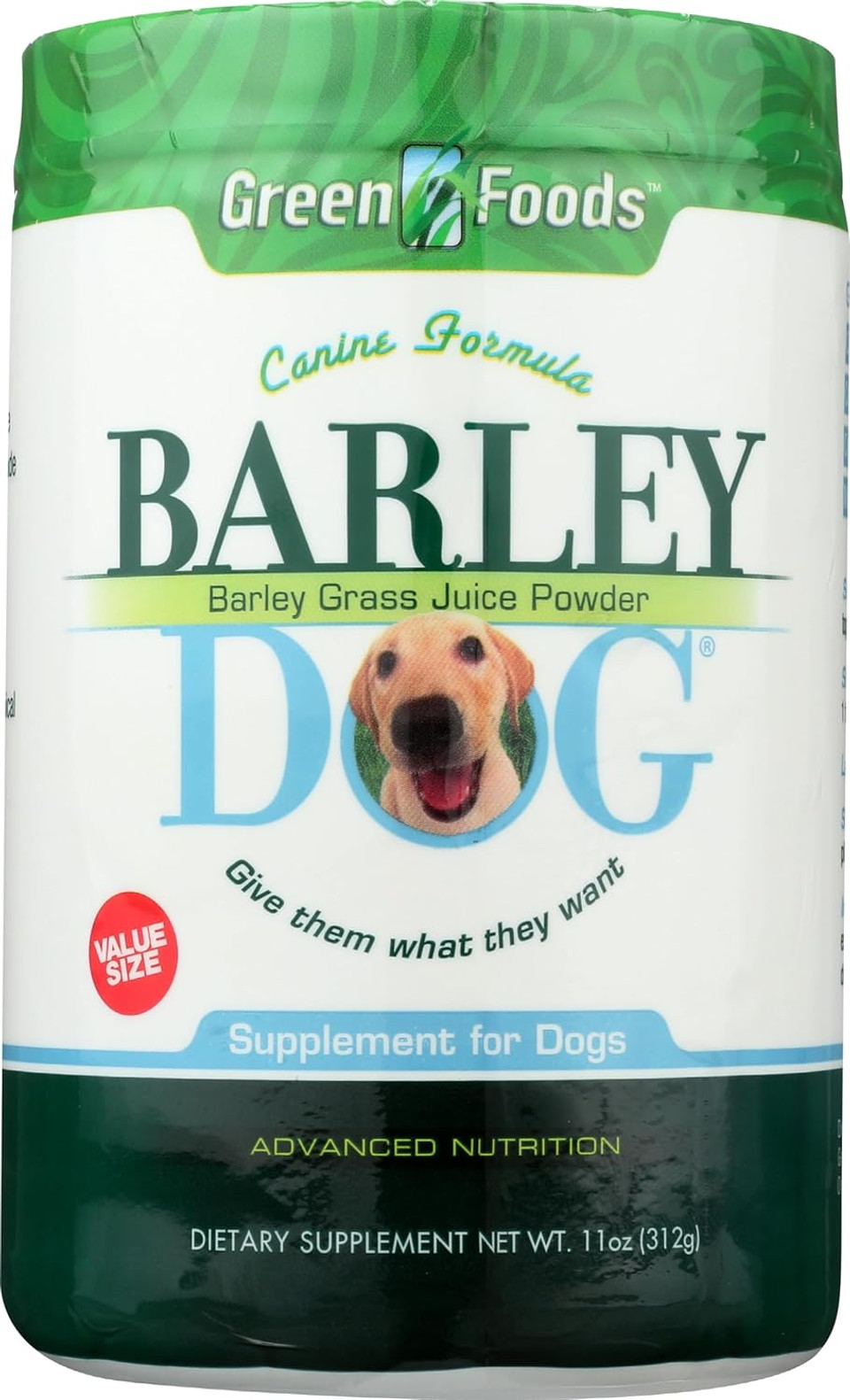 Green Foods Corporation Barley Dog Canine Formula, 11Oz
