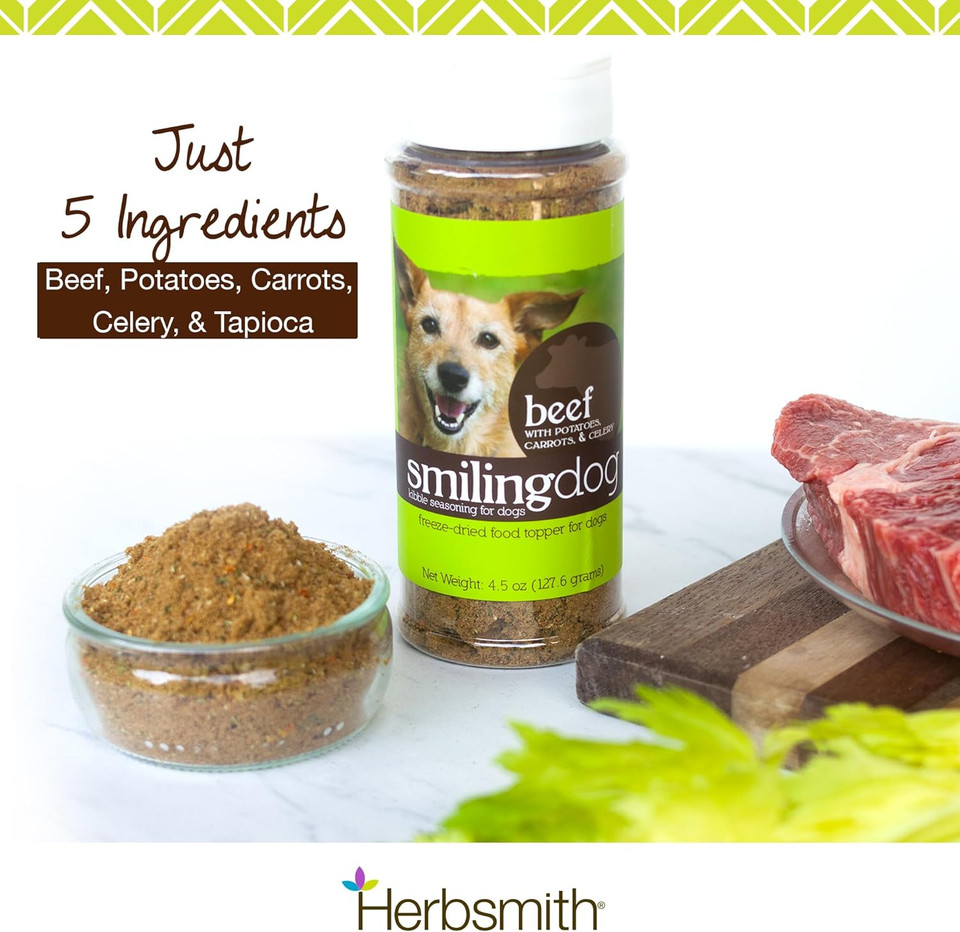 Herbsmith Kibble Seasoning  Freeze Dried Beef  Dog Food Topper For Picky Eaters - 4.5Oz Herbsmith Kibble Seasoning  Freeze Dried Beef  Dog Food Topper For Picky Eaters - 4.5Oz