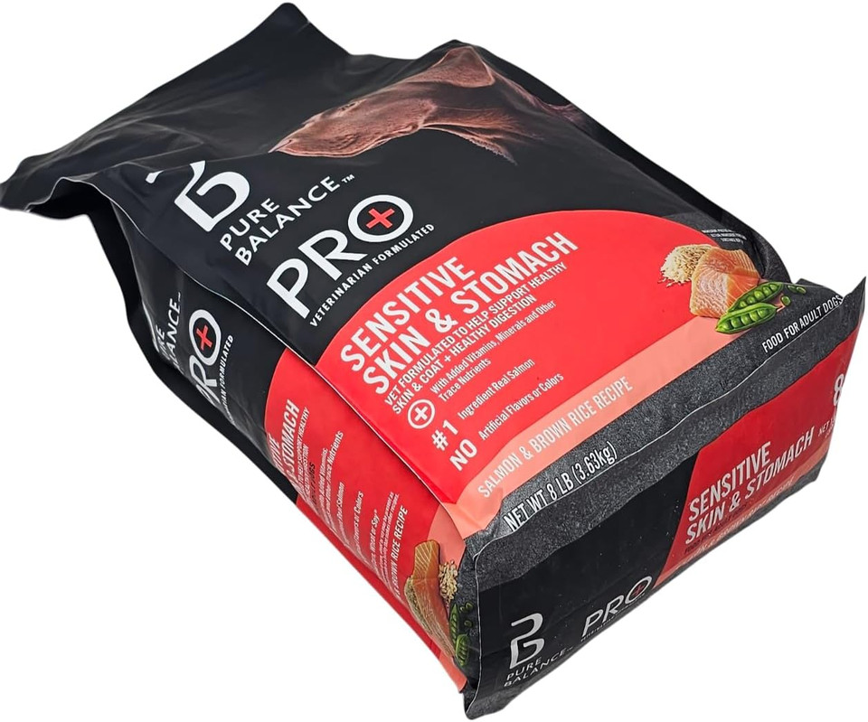 Pure Balance Pro+ Sensitive Skin And Stomach Salmon And Brown Rice Dry Dog Food, 8 Pound Bag Pure Balance Pro+ Sensitive Skin And Stomach Salmon And Brown Rice Dry Dog Food, 8 Pound Bag