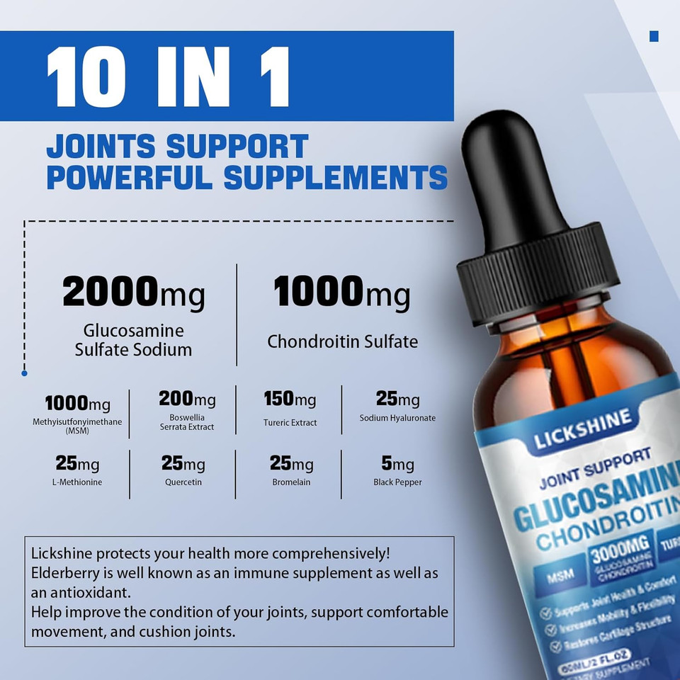 2 Pack Glucosamine Chondroitin Msm Liquid Drops - Extra Strength Joint Support Supplement For Adults With Quercetin Boswelia, Bromelain, Hyaluronic Acid, Antioxidant Immune Support (4 Fl Oz) 2 Pack Glucosamine Chondroitin Msm Liquid Drops - Extra Strength Joint Support Supplement For Adults With Quercetin Boswelia, Bromelain, Hyaluronic Acid, Antioxidant Immune Support (4 Fl Oz)