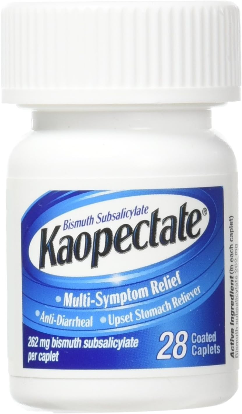 Kaopectate Multi-Symptom Relief Anti-Diarrheal Upset Stomach Reliever Caplets, 28 Count