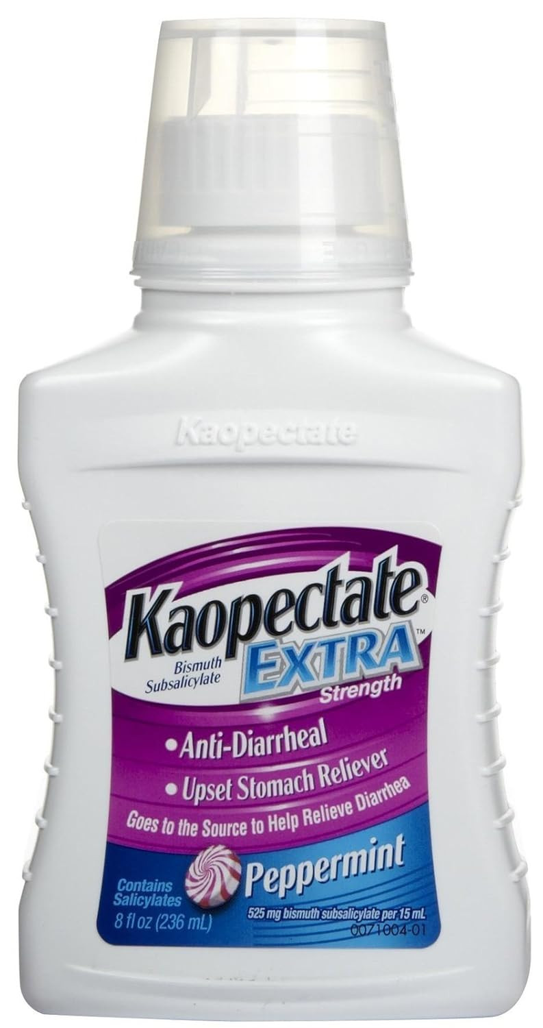 Kaopectate Multi-Symptom Relief For Diarrhea & Upset Stomach, Max Peppermint, 8 Fl Oz