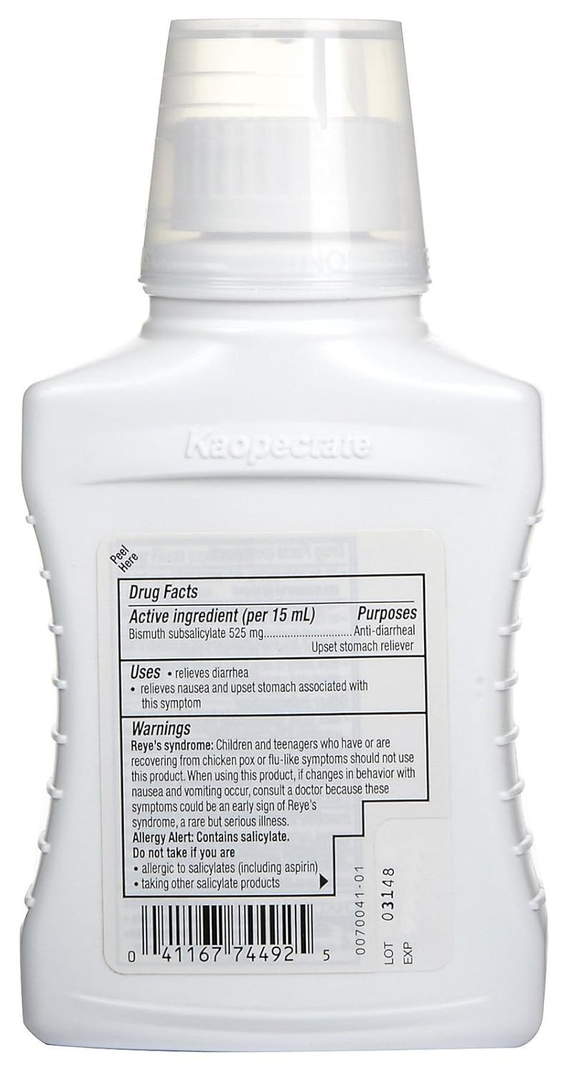 Kaopectate Multi-Symptom Relief For Diarrhea & Upset Stomach, Max Peppermint, 8 Fl Oz