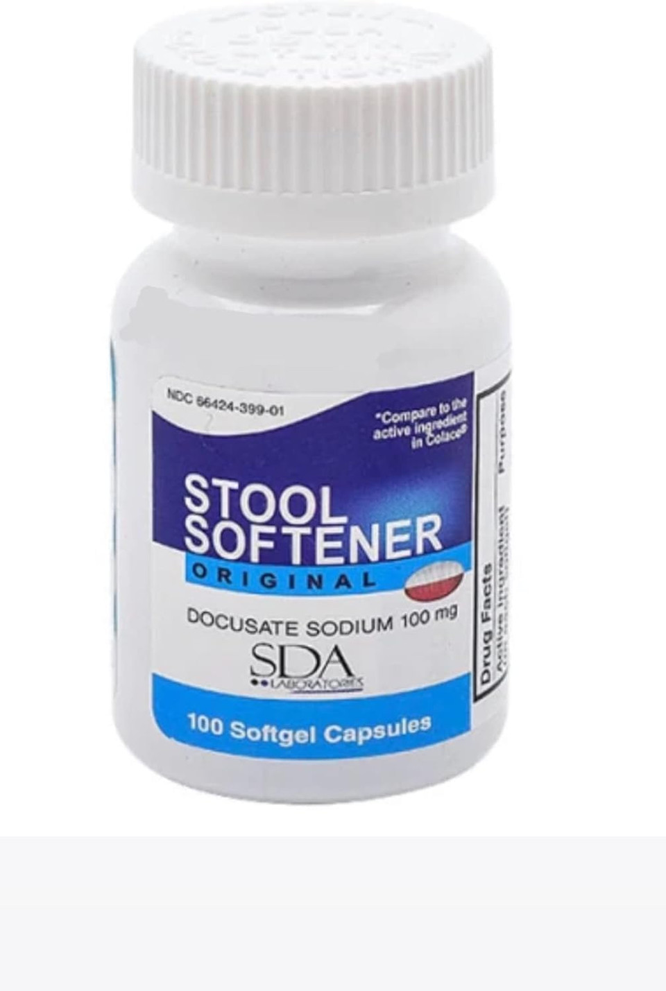 Sda Laboratories Docusate Sodium 100 Mg Stool Softener, Fast-Acting Relief From Occasional Constipation For Easier Bowel Movements, 1000 Softgels (1 Pack)