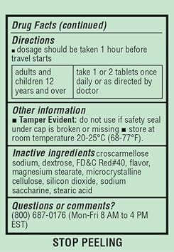 Sda Laboratories Meclizine 25Mg Chewable Tablets, Anti-Emetic, Raspberry Flavor, Motion Sickness & Vertigo Relief For Nausea, Dizziness, Vomiting, Portable Travel Aid (2 Bottles Of 100 Count)