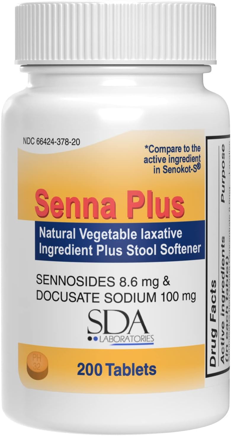 Senna Plus Natural Vegetable Laxative Plus Stool Softener | Special Pack 120 Count Tablets
