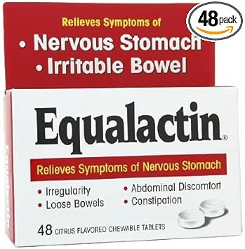 Somizopequalactin Laxative Chewable Tablets, Relieves Symptoms Of Nervous Stomach, Citrus 48 Ea