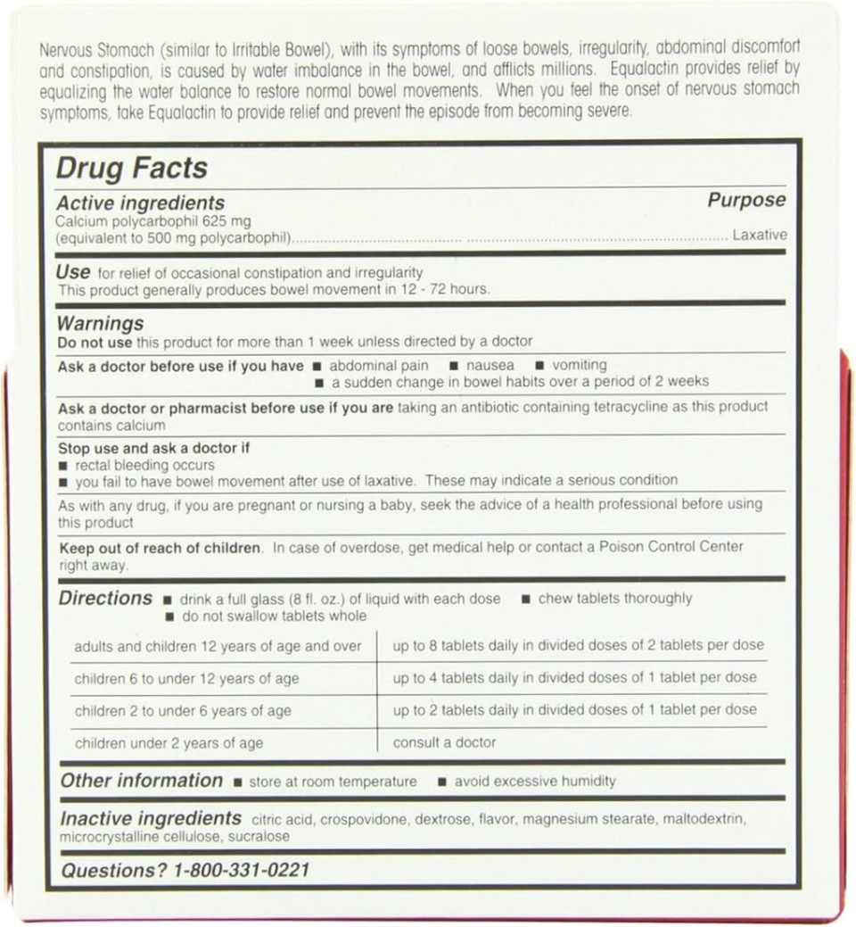 Equalactin Laxative Chewable 48 Tablets