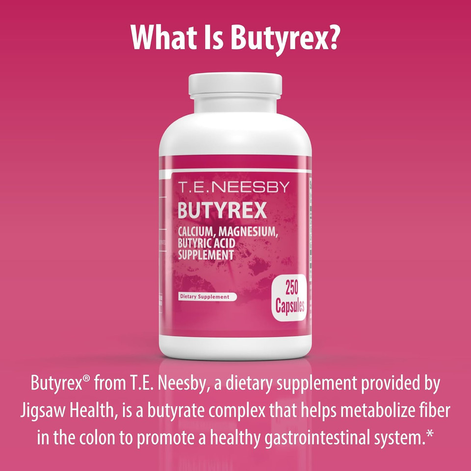 Jigsaw Health Butyrex By T.E.Neesby | Dietary Supplement | 250 Capsules | 125 Servings