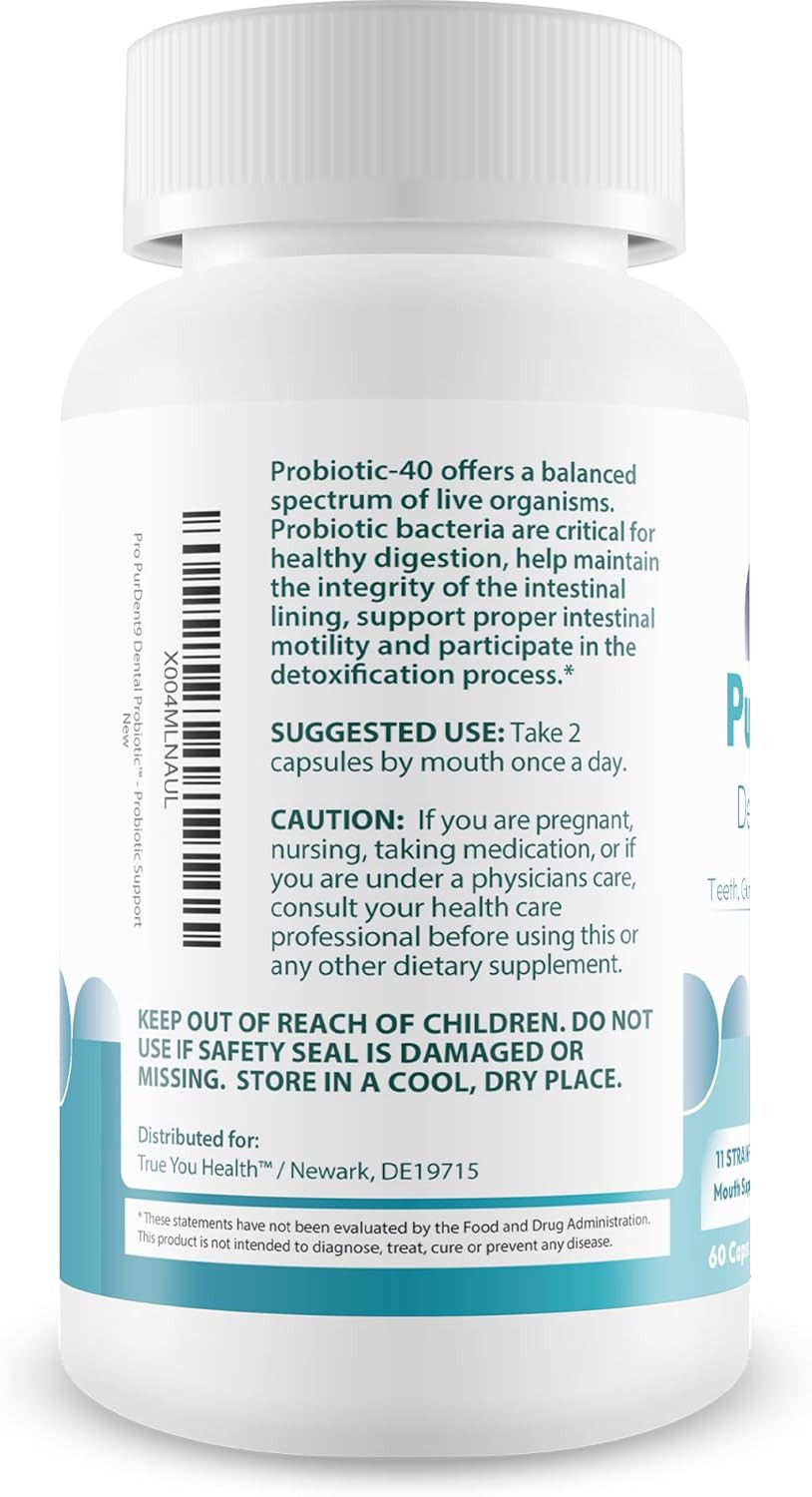 Pro Purdent9 Dental Probiotic - Our Best Dental Probiotics For Teeth And Gums - Mouth Probiotics - Boost Oral Health - Sinus Probiotics Teeth Probiotic Teeth Vitamins Supplements Pro Purdentix Probio