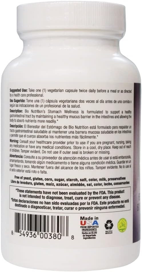 Bio Nutrition Leaky Gut Wellness, 60 Veg Caps Inc