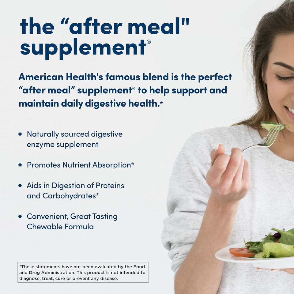 American Health Original Papaya Enzyme Chewable Tablets - Promotes Nutrient Absorption And Helps Digestion - Gluten-Free, Vegetarian - 100 Count, 33 Total Servings, Original, 100 Count