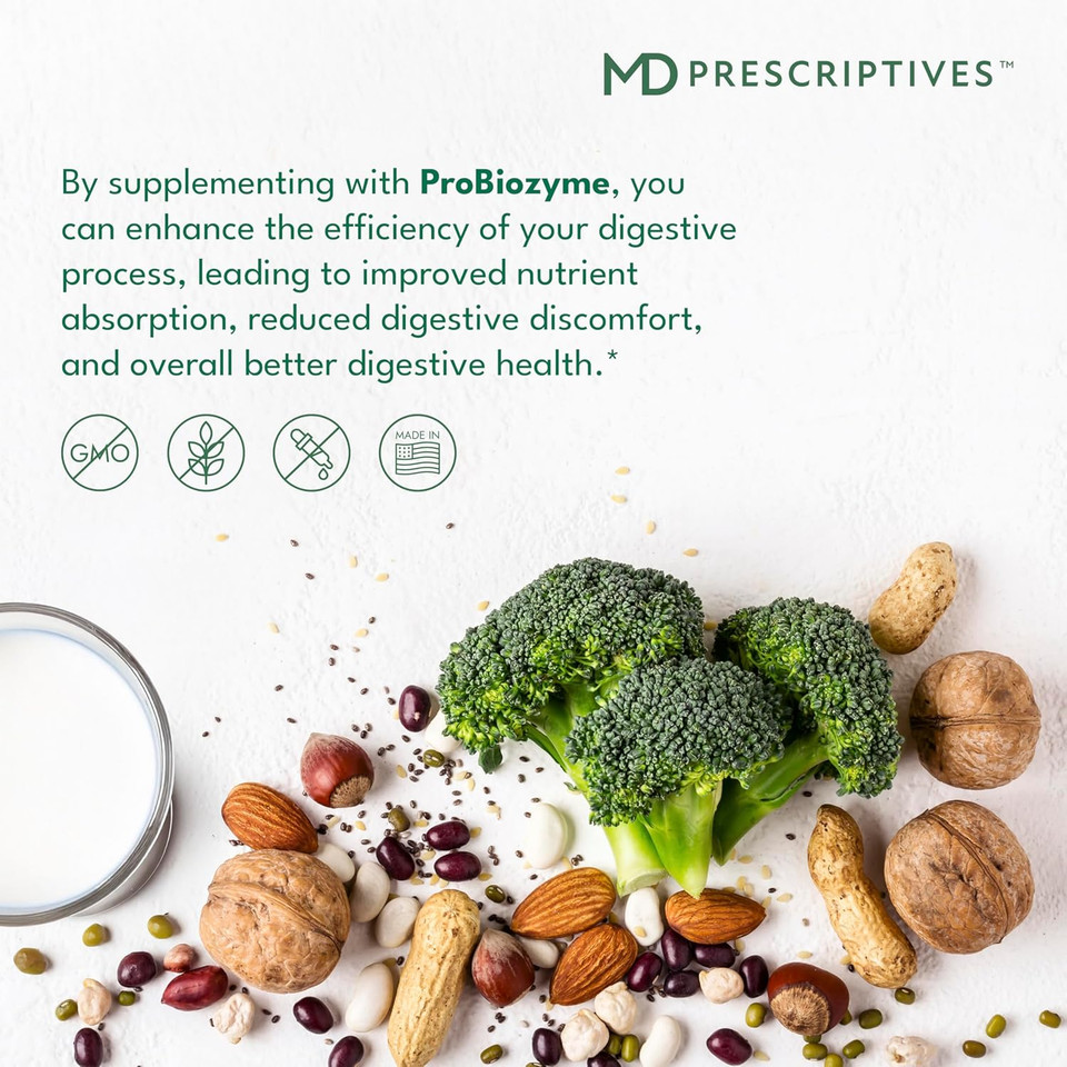 Probiozyme - Vegetarian Digestive Enzymes - Supplement For Digestive & Gut Health - 90 Capsules