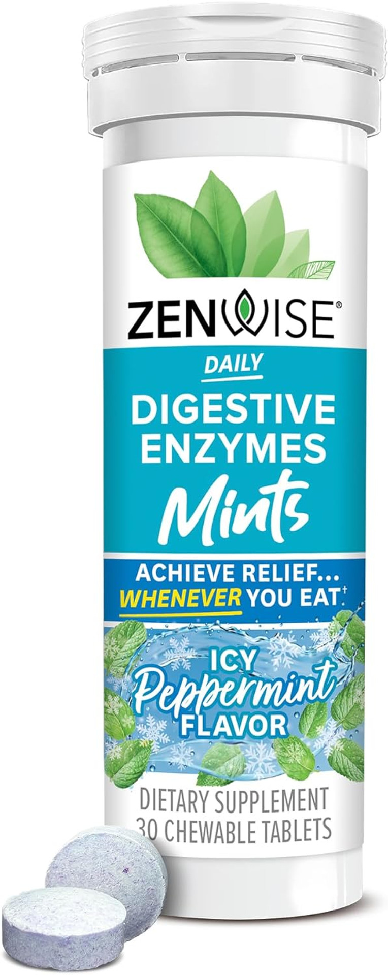 Zenwise Health Papaya Enzymes Chewable, Digestive Enzymes For Women And Men, Bromelain For Digestive Health & Bloating Relief, Enzymes For Digestion And Gut Health, Berry Flavor - 30 Ct