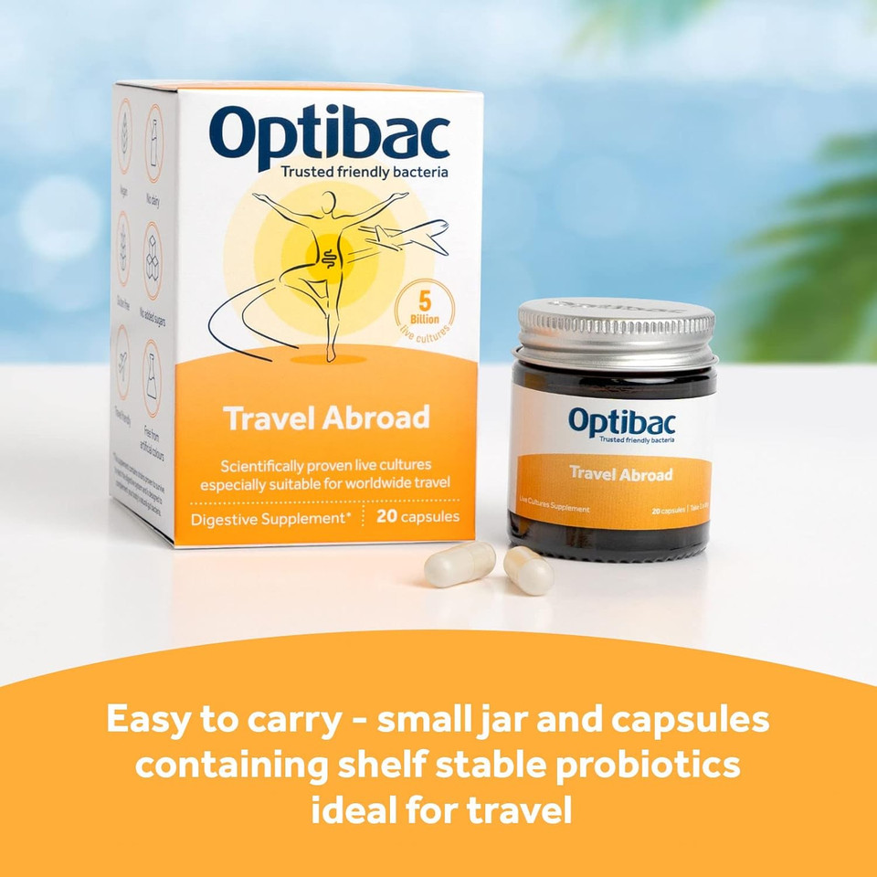 Optibac Probiotics For Travelling Abroad Pmp Uk 20 Vegetarian Capsules