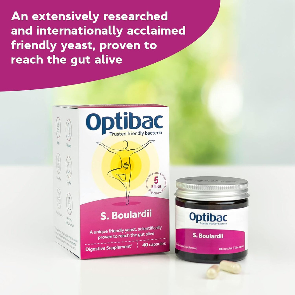 Optibac Saccharomyces Boulardii | 5 Billion Friendly Bacteria Natural Yeast Supplement | Well Researched & Internationally Acclaimed | Vegan & Gluten Free | Shelf Stable | 80 Capsules