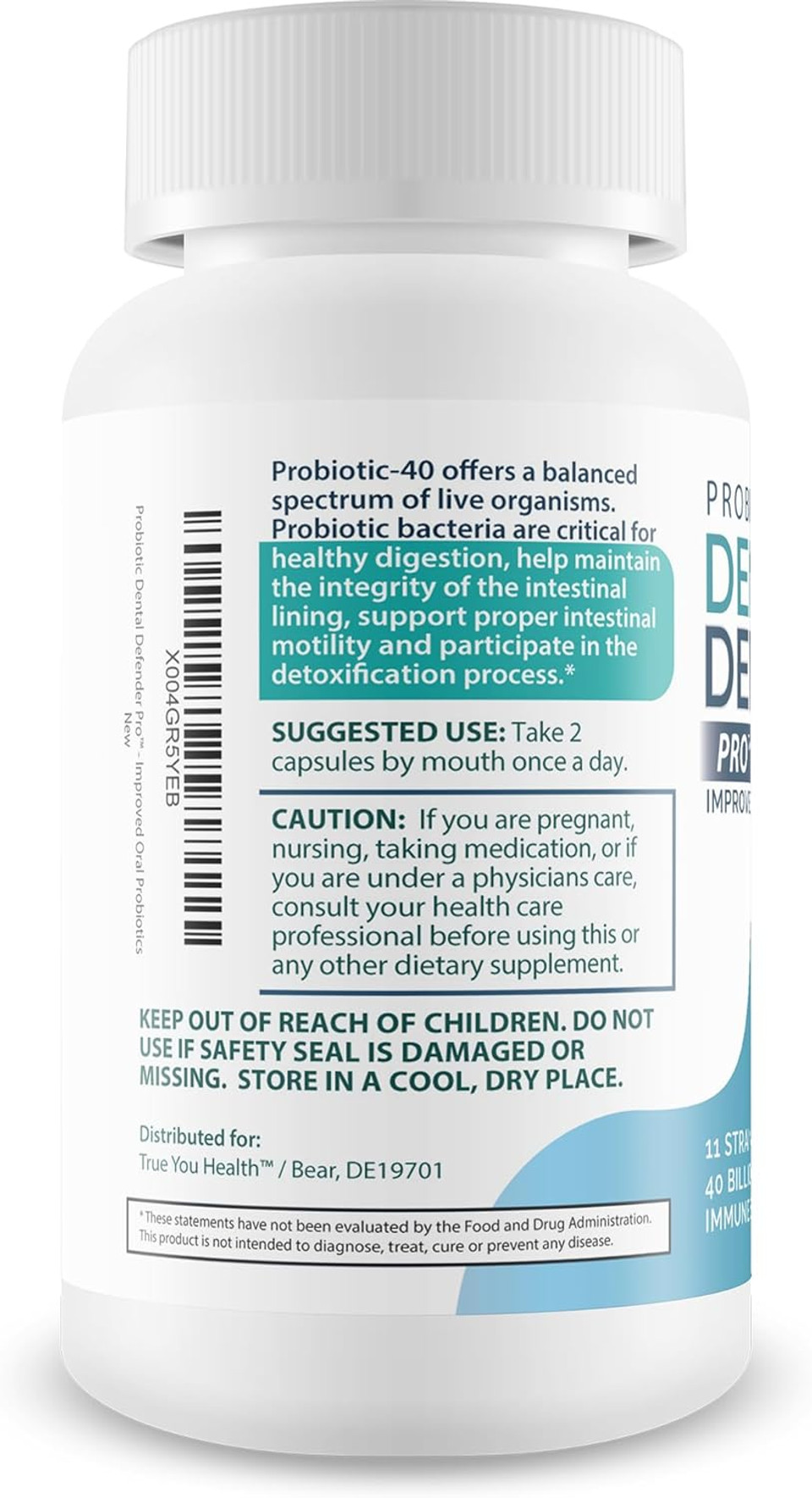 Probiotic Dental Defender Pro - Our Best Oral Probiotics For Teeth And Gums - Healthy Teeth Vitamins Supplements - Oral Health Probiotics - Probiotic Dental Supplements For Teeth Enamel Supplement