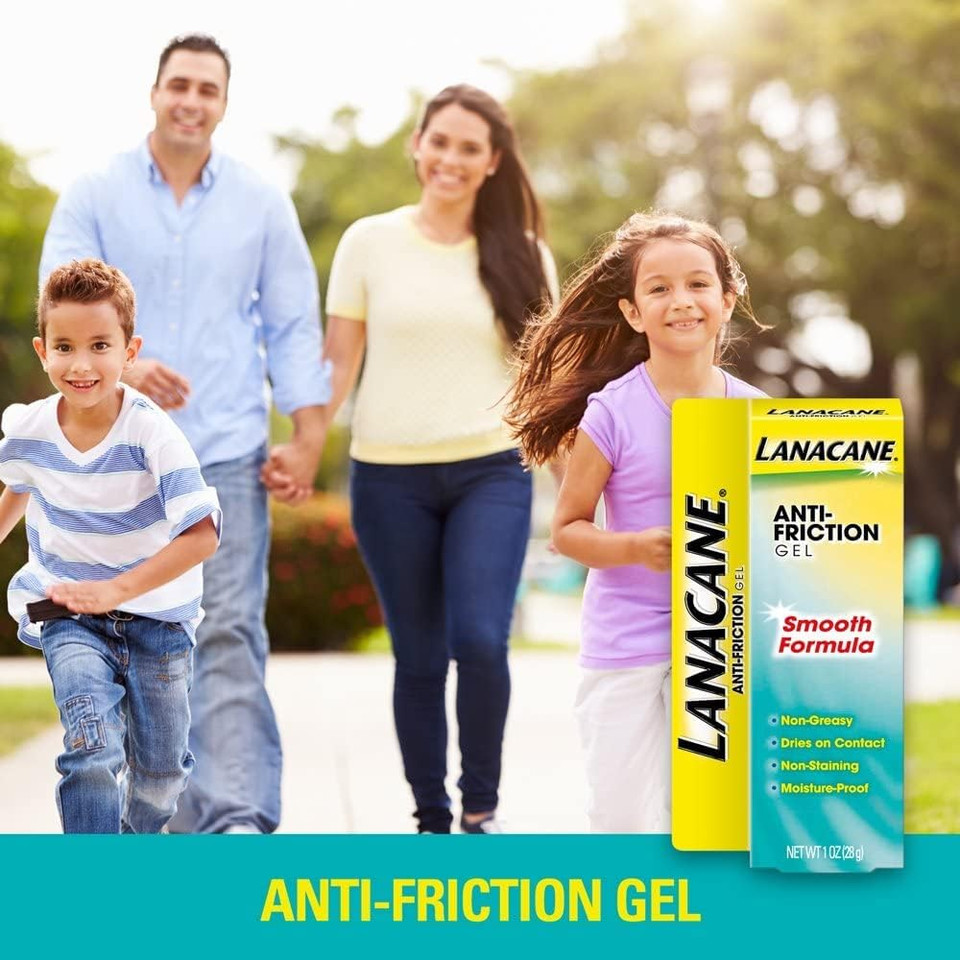 Lanacane Anti-Friction Gel, Soothing & Hypoallergenic Skin Moisturizer For All Skin Types, 1 Oz