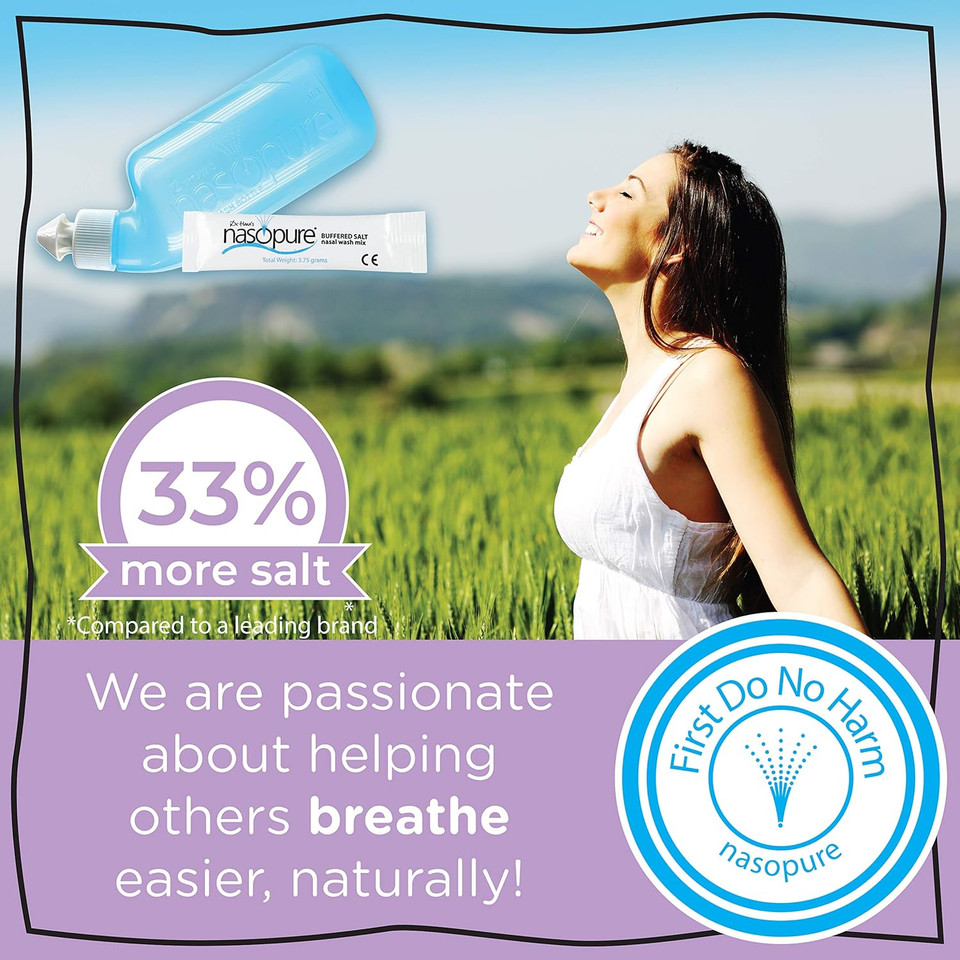 Nasopure Nasal Wash, Little Sampler Kit, The Nicer Neti Pot Sinus Wash Kit, Comfortable Nasal Rinse 4 Oz Bottle & 4 Salt Packets (3.75 Gr Each), Nasal Congestion, Cold, Allergy, Nasal Irrigation Nasopure Nasal Wash, Little Sampler Kit, The Nicer Neti Pot Sinus Wash Kit, Comfortable Nasal Rinse 4 Oz Bottle & 4 Salt Packets (3.75 Gr Each), Nasal Congestion, Cold, Allergy, Nasal Irrigation