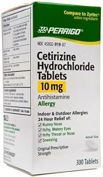 Perrigo- Cetirizine 10Mg, 300 Tablets