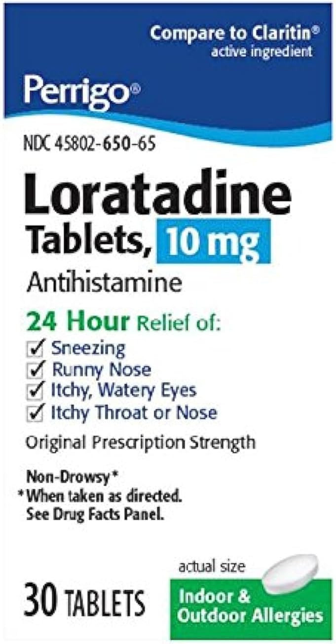Perrigo Loratadine Tablets, Blue, 30 Count