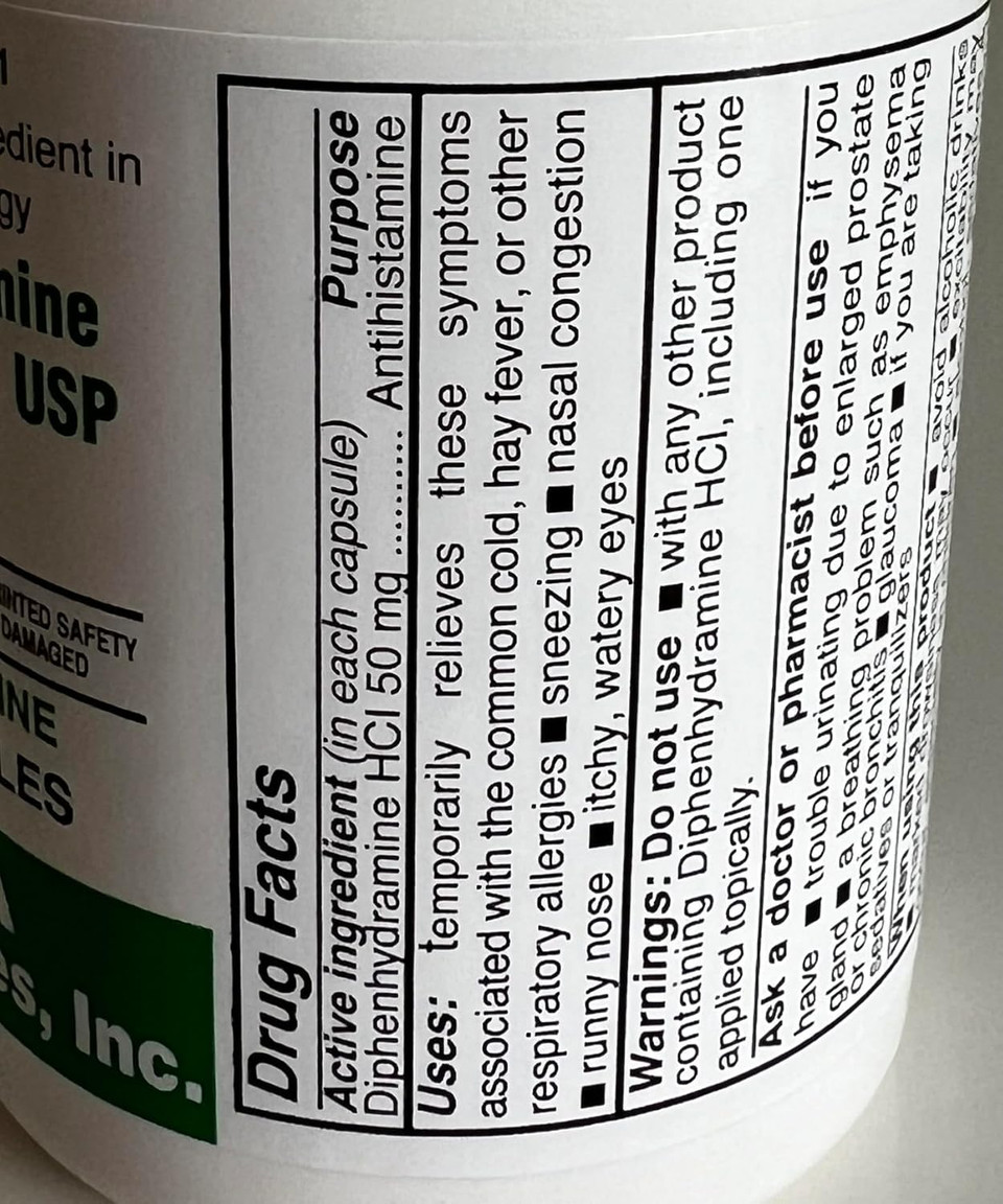Sda Laboratories Diphenhydramine, 50Mg, 100Ct