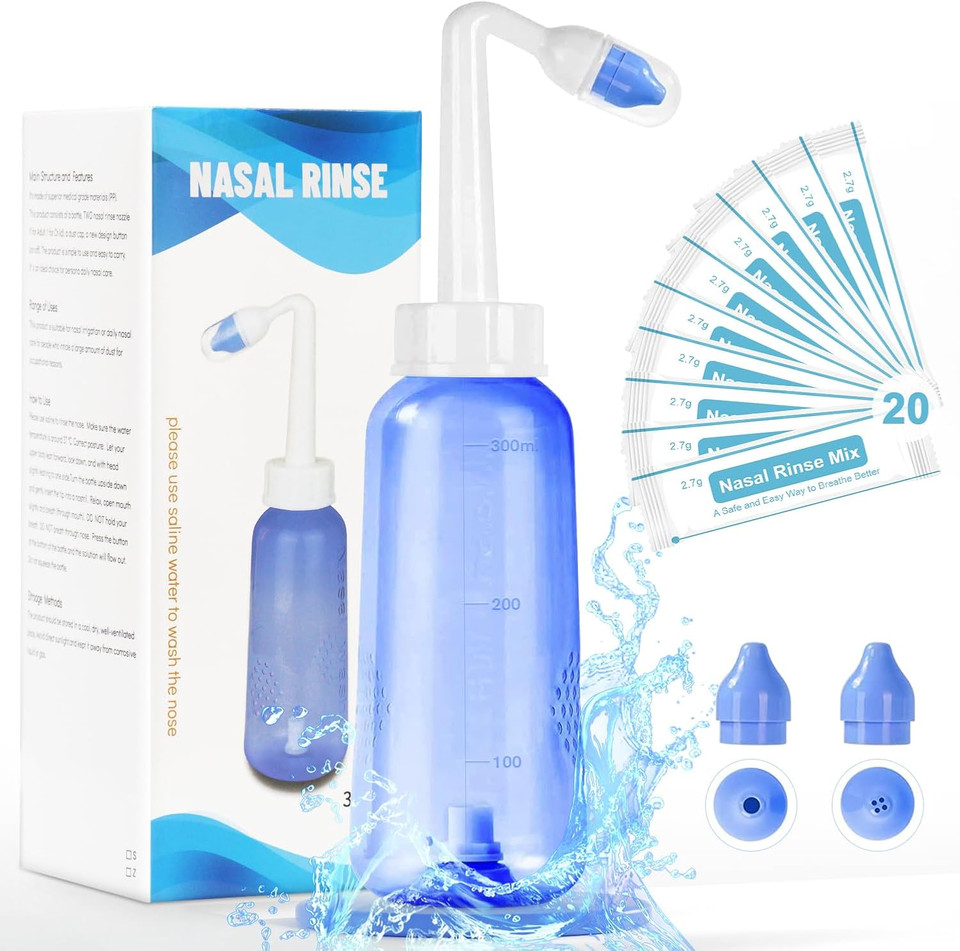Neti Pot Sinus Rinse Bottle - Gentle Nasal Wash Bottle Nose Cleaner For Effective Pressure Irrigatio 300 Ml With 20 Nasal Wash Salt Packets Neti Pot Sinus Rinse Bottle - Gentle Nasal Wash Bottle Nose Cleaner For Effective Pressure Irrigatio 300 Ml With 20 Nasal Wash Salt Packets