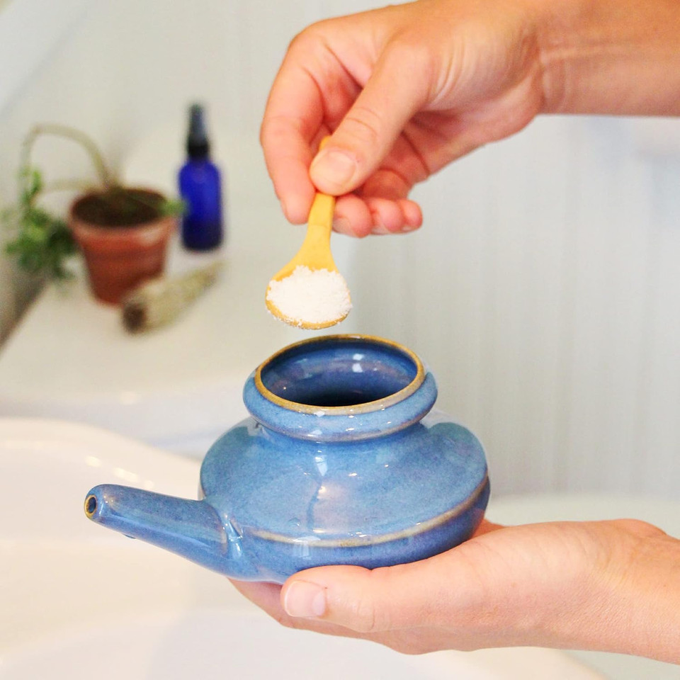 Ceramic Neti Pot Sinus Rinse With Mineral Sea Salt - Saline Solution - Pair With Your Ceramic Neti Pot - Sinus Care Rinse - Nose Rinse - Nasal Salt - Mineral Sea Salt Rinse (16 Oz - 2 Pack) Ceramic Neti Pot Sinus Rinse With Mineral Sea Salt - Saline Solution - Pair With Your Ceramic Neti Pot - Sinus Care Rinse - Nose Rinse - Nasal Salt - Mineral Sea Salt Rinse (16 Oz - 2 Pack)