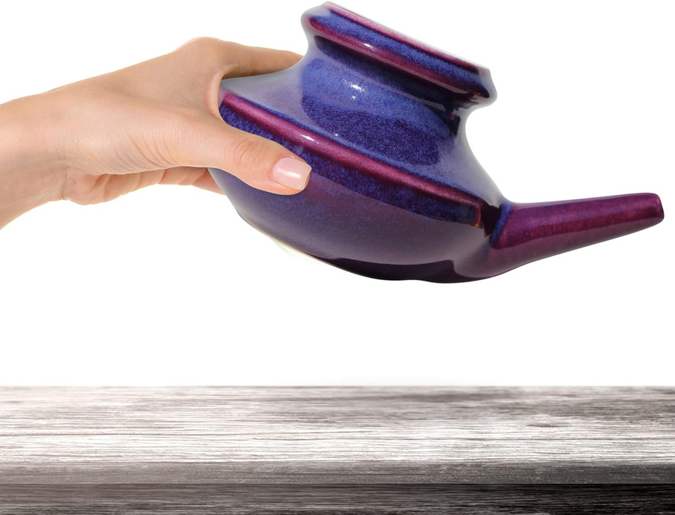 Neti Pot Tool Kit - Snoring & Saline Solution, Handcrafted Ceramic Dishwasher Safe With 2Oz Mineral Sea Salt For Nose Cleaning & Sinus Rinse Perfect For Allergy Relief In Adults & Kids (Jade)