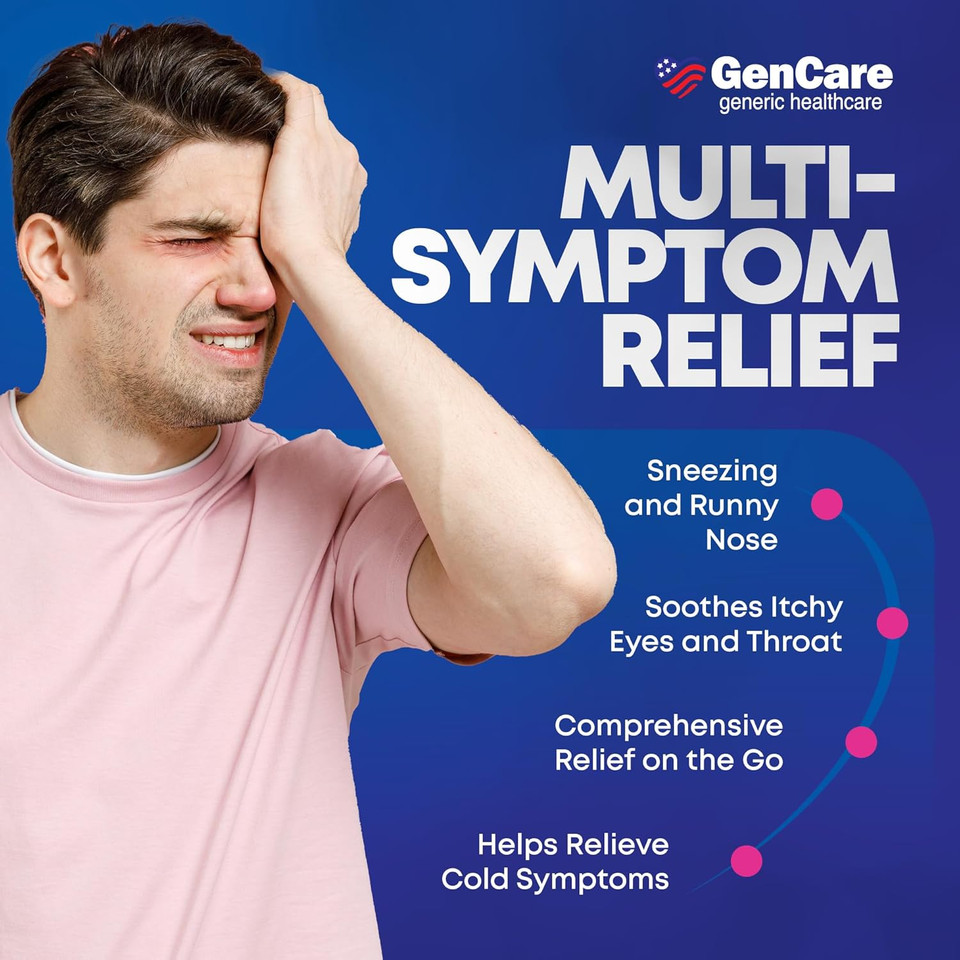 Gencare - Allergy Relief Medicine | Antihistamine Diphenhydramine 25Mg (600 Tablets Per Bottle) Value Pack | Relieve For Itchy Eyes, Sneezing, Runny Nose | Seasonal Or Indoor & Outdoor Allergies