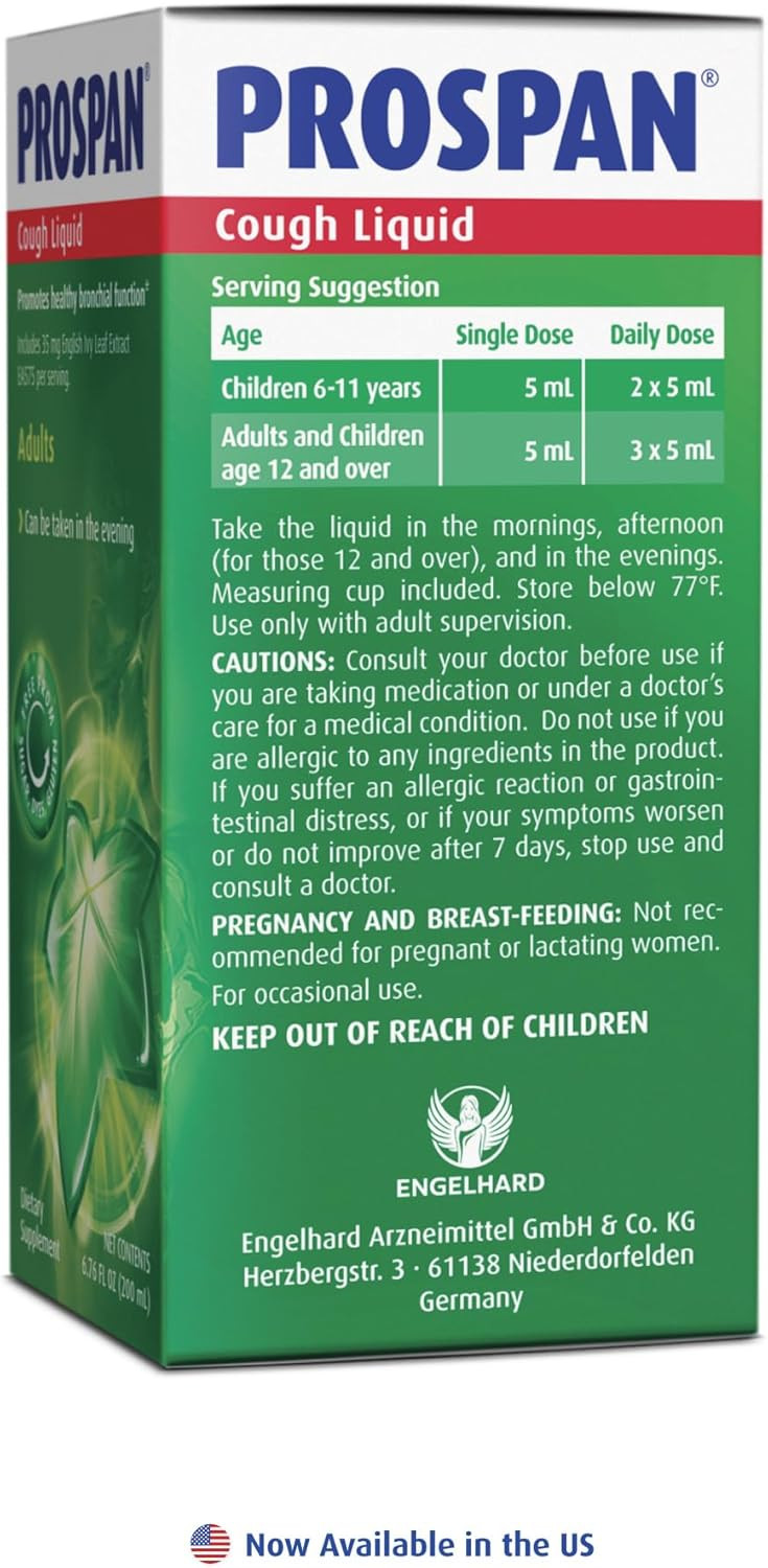 Prospan Ivy Leaf Extract Cough Syrup For Adults - 21 X 5Ml Sachets - Supports Mucus Clearance & Respiratory Health - Non-Drowsy, No Added Sugar - Also Known As Abrilar