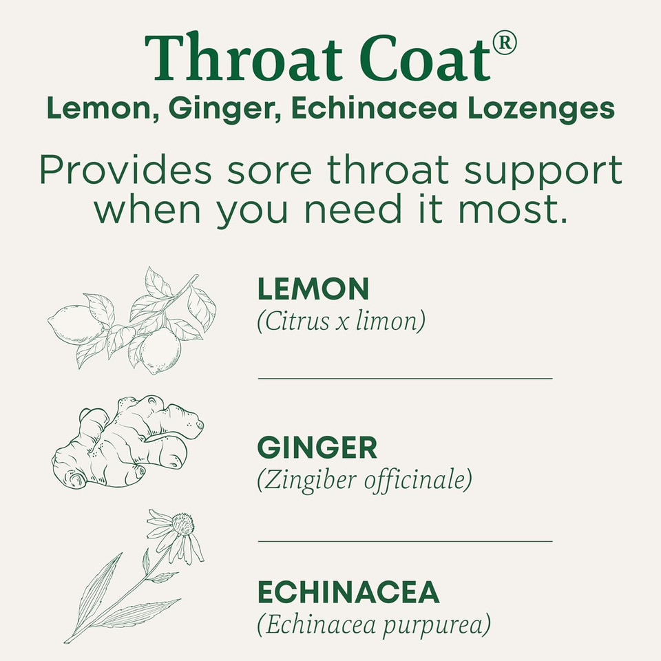 Traditional Medicinals Throat Coat Organic Cough Drops, Eucalyptus Mint With Menthol, Soothes Sore Throats & Relieves Coughs, 30Ct