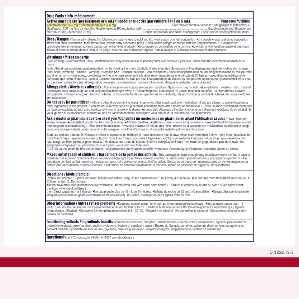 Buckley'S Complete 'Mucus Relief' Syrup Extra Strength For Relief Of Cough - 150 Ml