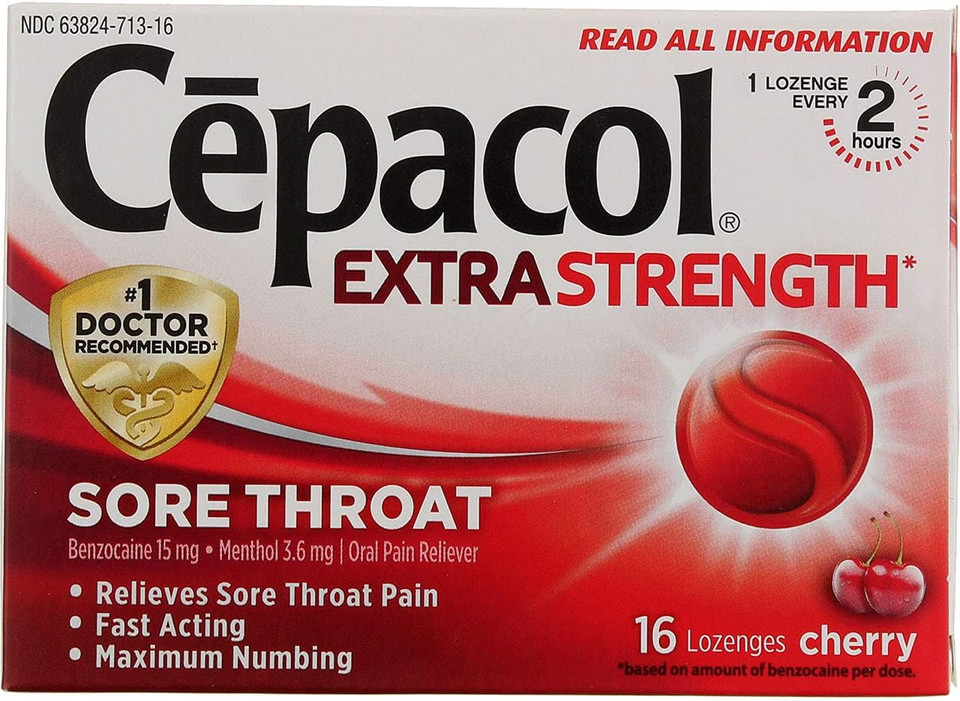Cepacol Maximum Strength Throat Drop Lozenges, Cherry, 16 Count