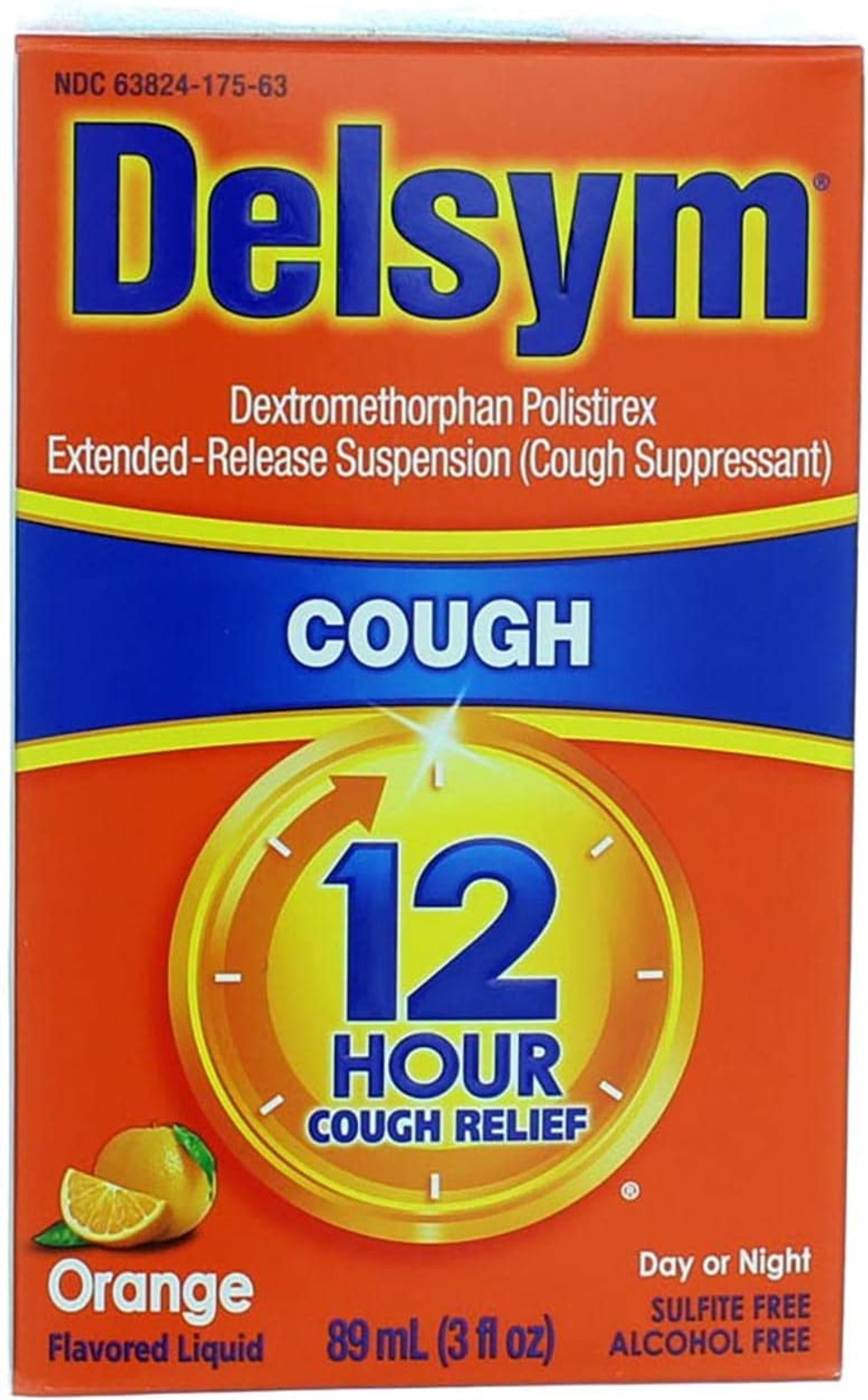Delsym Cough Suppressant Liquid, 3 Oz (Orange, Adult 3 Fl Oz)