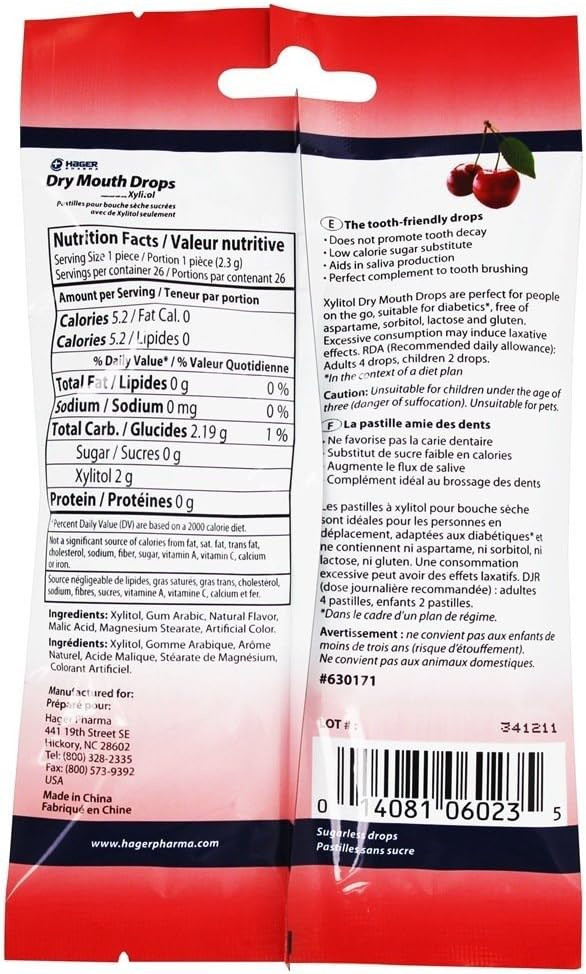 Dry Mouth Drops Cherry 26 Ct