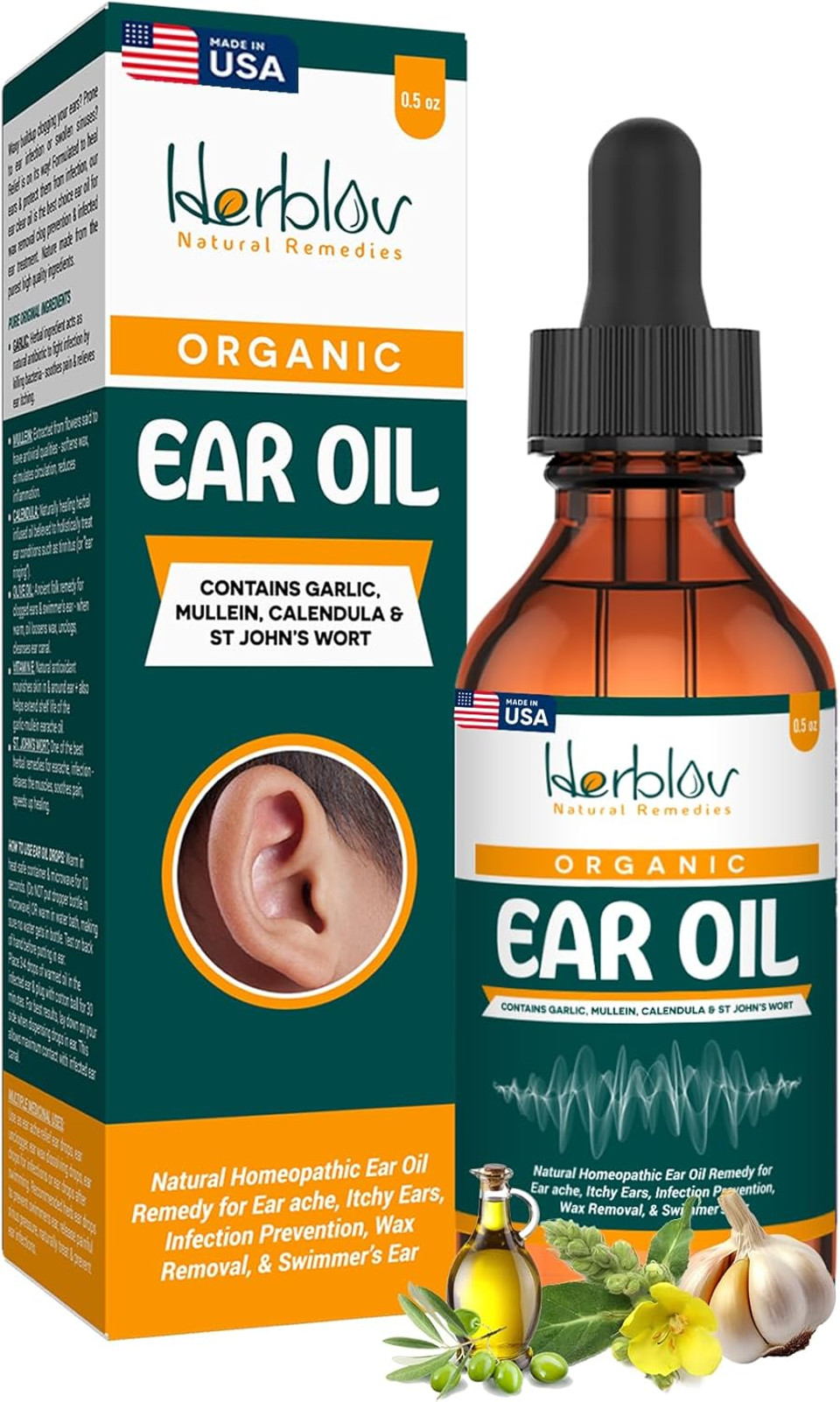 Organic Ear Oil For Ear Infections - Natural Eardrops For Infection Prevention, Swimmer'S Ear & Wax Removal - Kids, Adults, Baby, Dog Earache Remedy - With Mullein, Garlic, Calendula, Made In Usa Organic Ear Oil For Ear Infections - Natural Eardrops For Infection Prevention, Swimmer'S Ear & Wax Removal - Kids, Adults, Baby, Dog Earache Remedy - With Mullein, Garlic, Calendula, Made In Usa