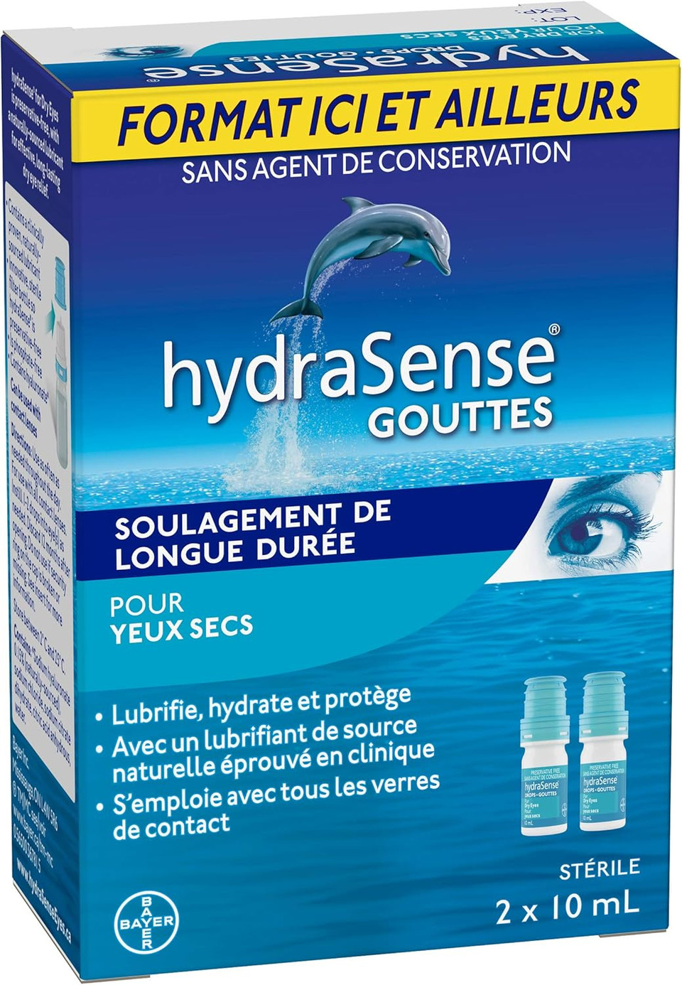 Eye Drops, For Dry Eyes, Fast And Long-Lasting Relief, Preservative Free, Naturally Sourced Lubricant, Home And Away Twin Pack (2 X 10 Ml), 20 Ml