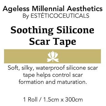 Ageless Millennial Aesthetics - Soothing Silicone Scar Tape - Extra-Long, Discreet Post-Op Scar Management - 0.5In X 120In