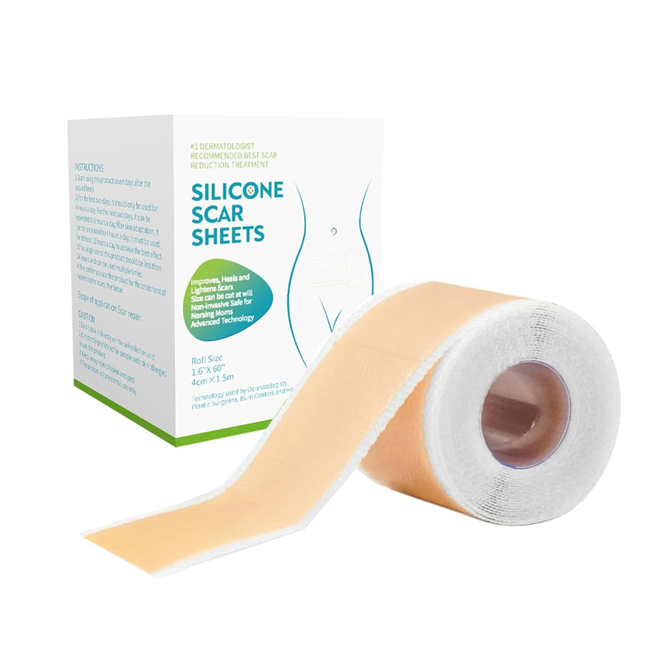 Medical-Grade Silicone Scar Tape Roll, Waterproof Silicone Scar Sheets For Surgery, Swimming, 24H Adhesion, No Residue | Safe For Sensitive Skin & Scar Away, Silicone Sheets For Scars