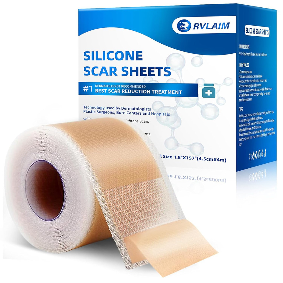 Silicone Scar Sheets, Silicone Scar Tape(1.6 X 120 Roll 3M), Silicone Scar Sheets For Surgical Scars, Keloid Bump Removal, Stretch Marks Removal, C-Section, Burn Et