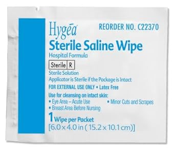 Hygea C22370 Sterile Saline Wipe, 6" X 4", 24/Bx