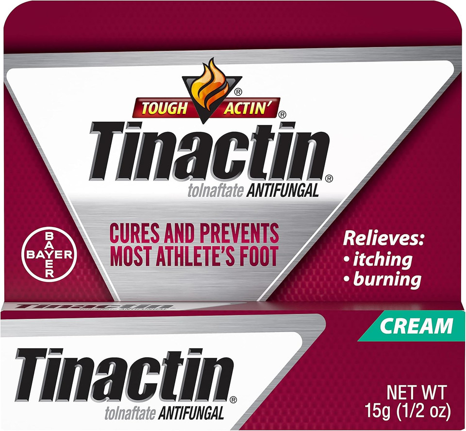 Tinactin Athlete'S Foot Cream, Tolnaftate 1%, Antifungal, Af Treatment, Proven Clinically Effective On Most AthleteS Foot And Ringworm, Cream, 0.5 Ounce, 15 Grams, Tube