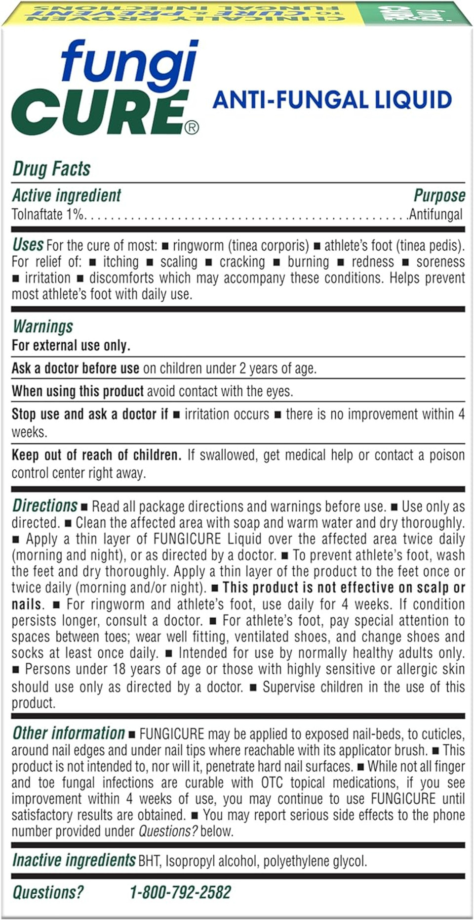 Fungicure Anti-Fungal Liquid - Kills 6 Types Of Fungus - Clinically Proven - 1 Fl Oz